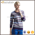 Womens 100 cashmere knitwear sweaters with stripe